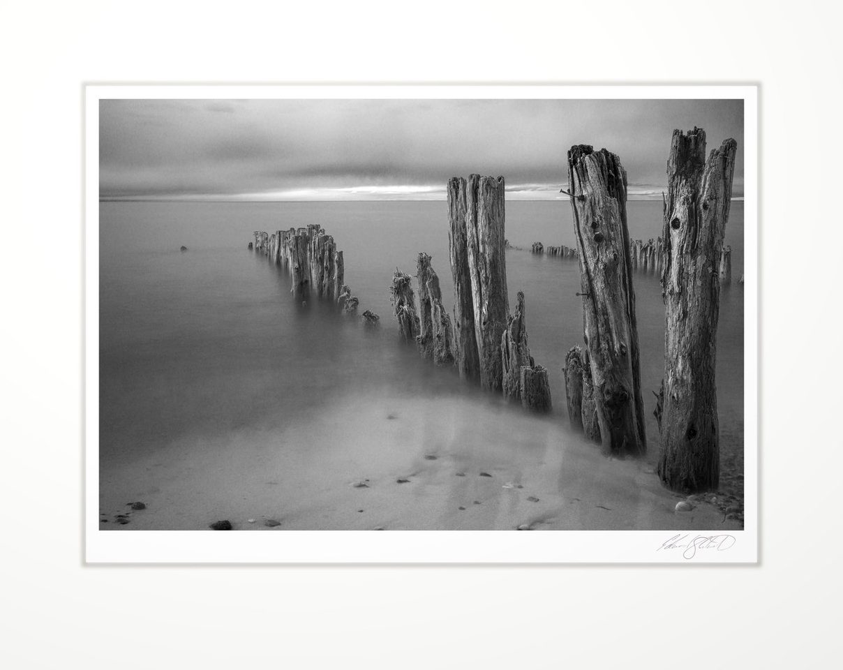 Old Pylons — matted, signed black and white print