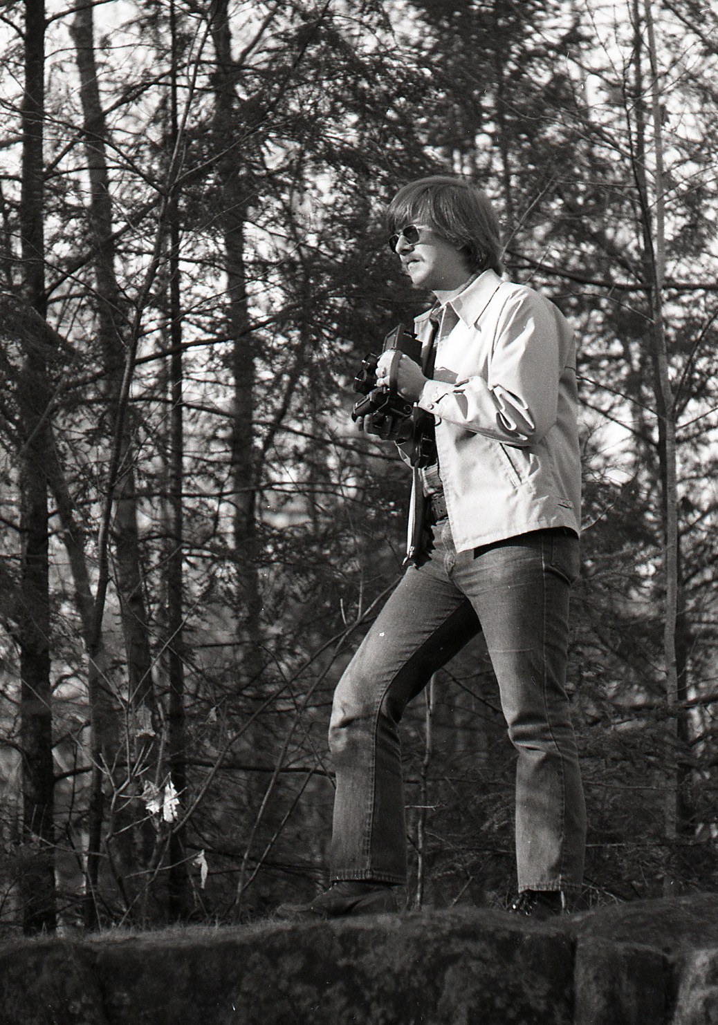 Edward Shotwell in 1977 holding his Mamiya C330 film camera
