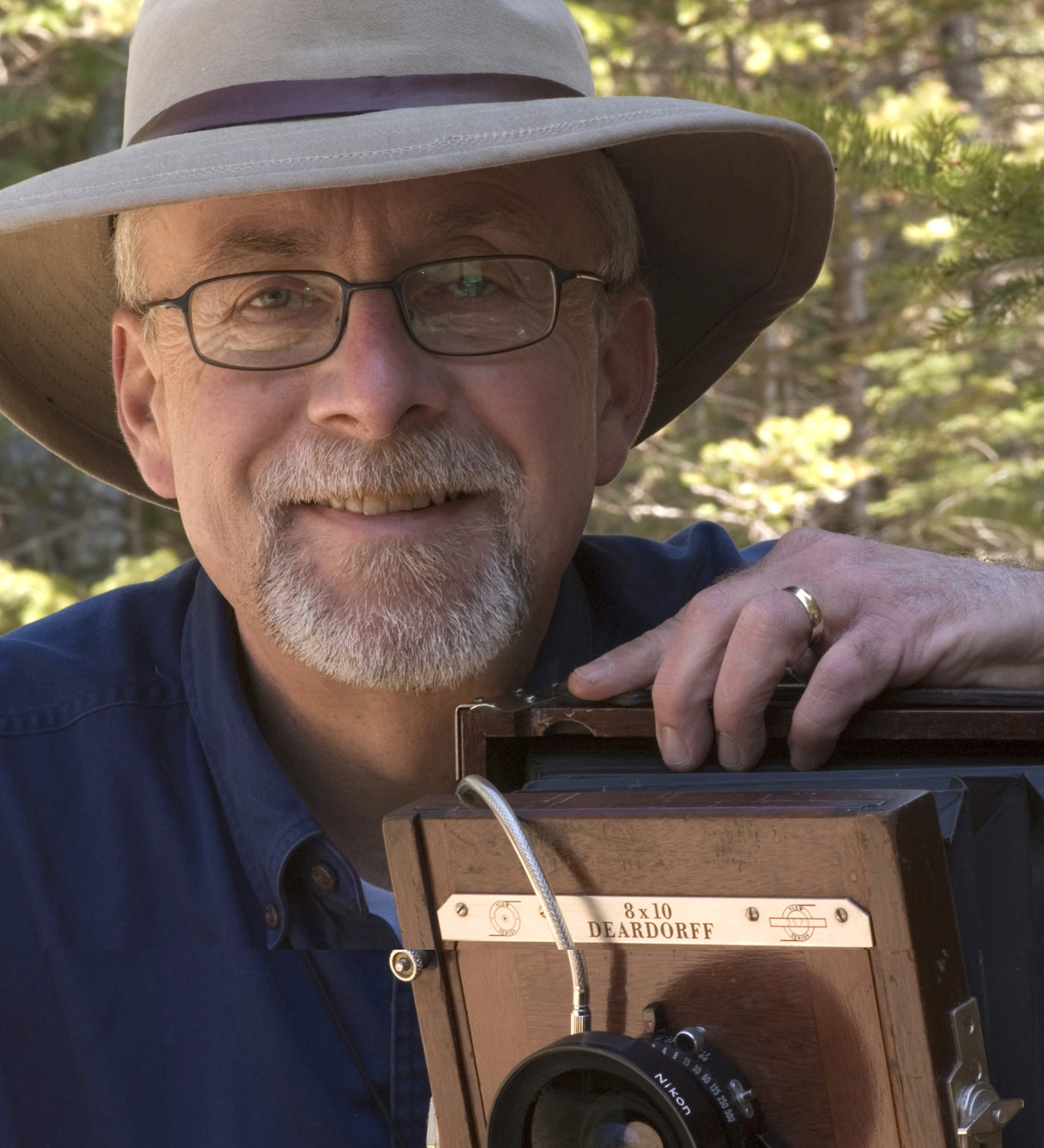 Edward Shotwell with his 8x10 Deardorff view camera