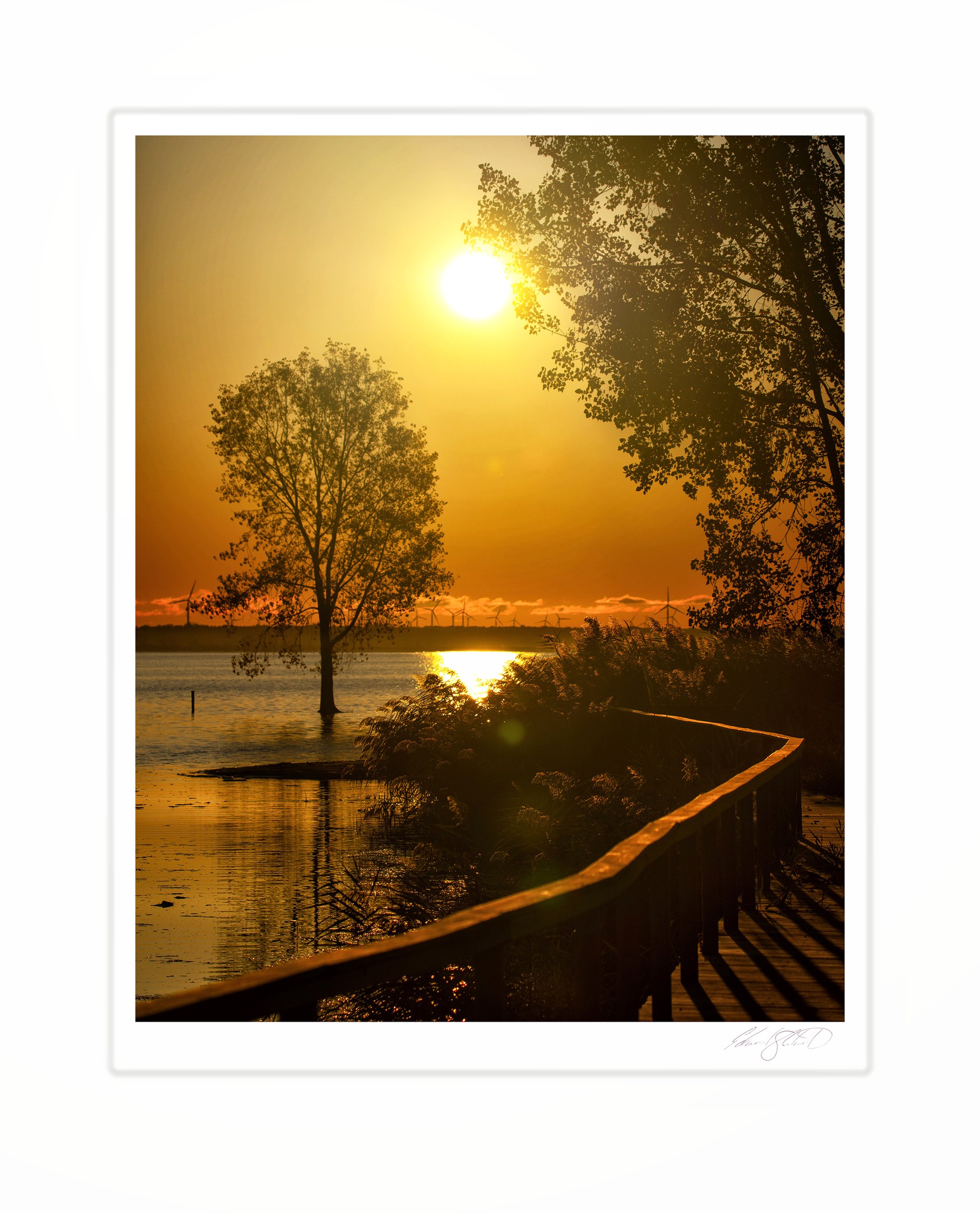 Sunrise over Wildfowl Bay on Lake Huron. Sand Point, Michigan -October 2019