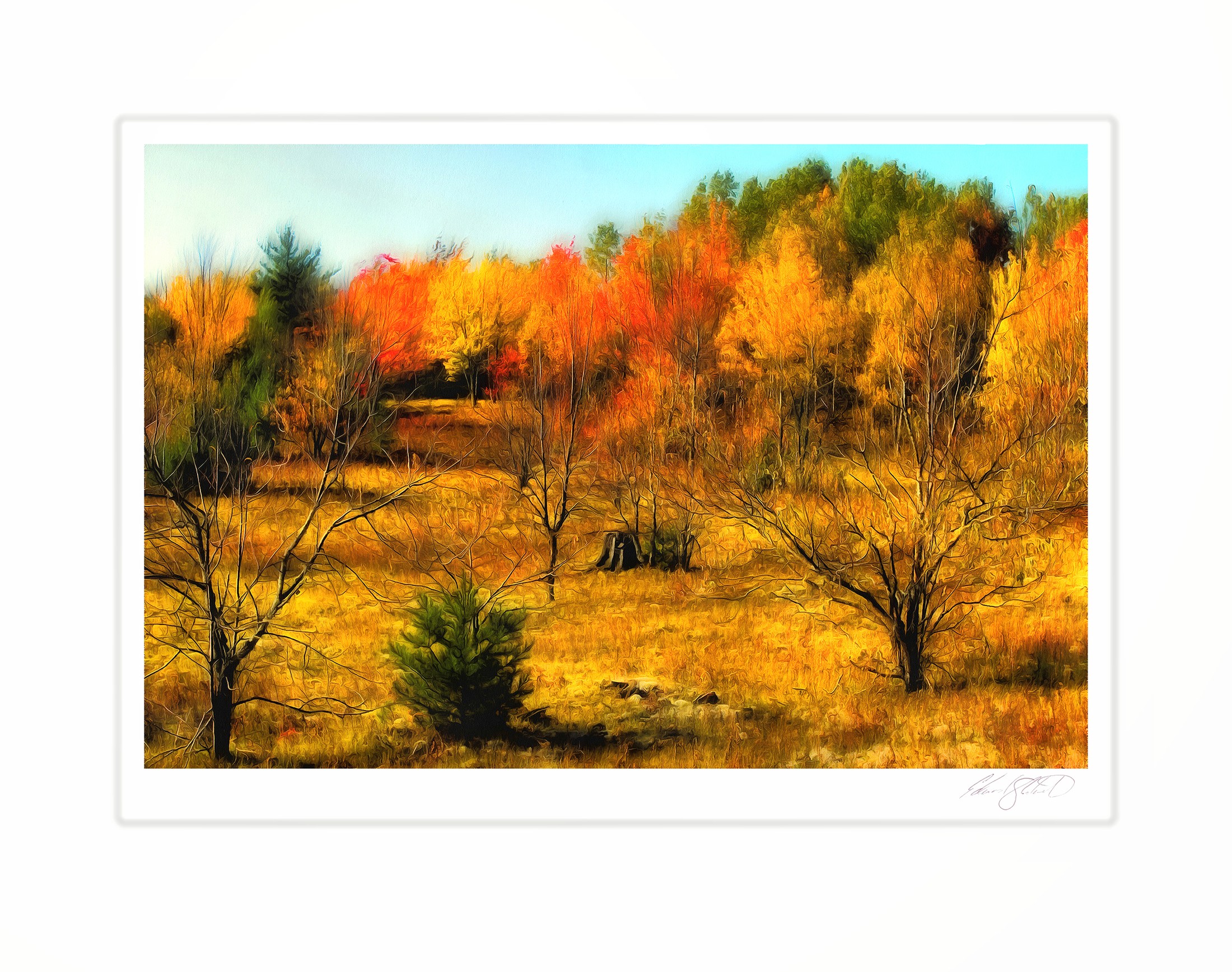 A painterly rendering in full autumn color at Garfield Twp. in Michigan's Upper Peninsula - 2012